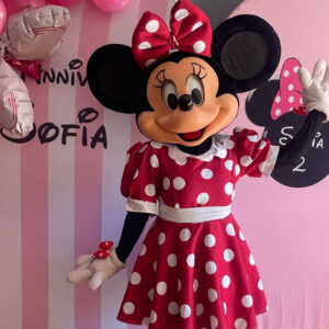 Mascotte Minnie tenue rouge