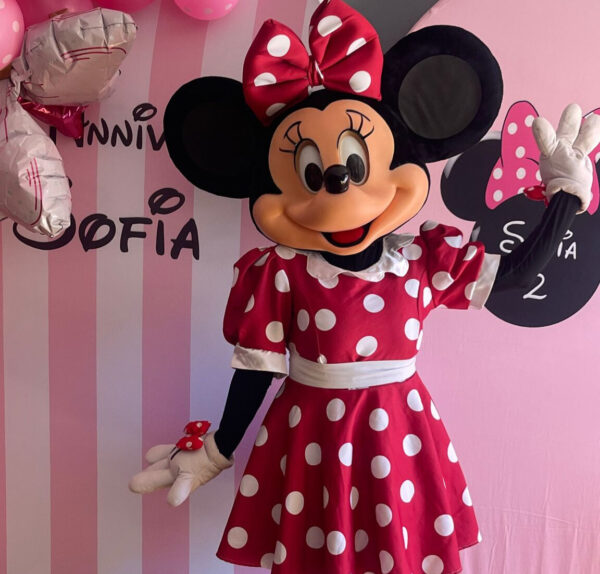Mascotte Minnie tenue rouge